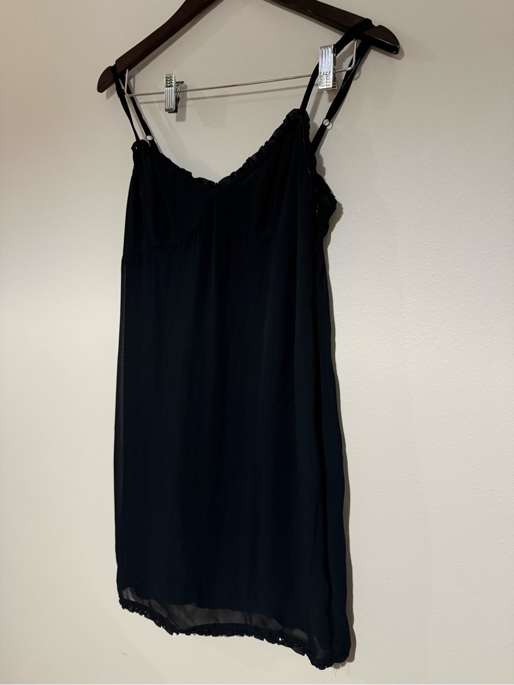 Y2K VINTAGE Ralph Lauren Black Mesh Slip Dress SLINKY BODYCON sexy spaghetti
